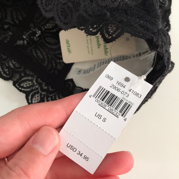 NWT New Black Aerie Lace Bralette - Picture 4 of 4